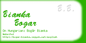 bianka bogar business card