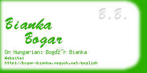 bianka bogar business card
